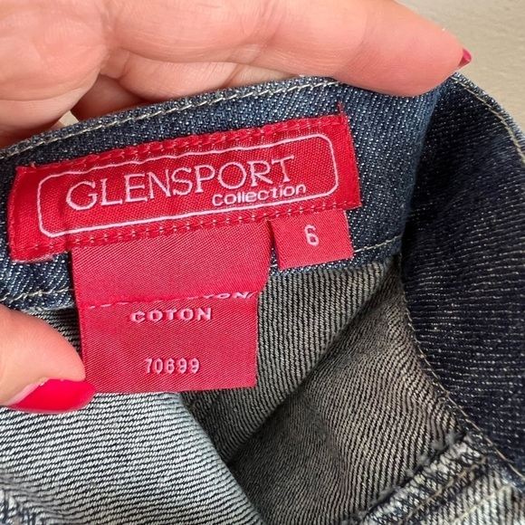 Nwt Vintage Glensport Collection Jean Denim Skirt Ruffle Bottom Pockets Size 6 - Picture 6 of 7